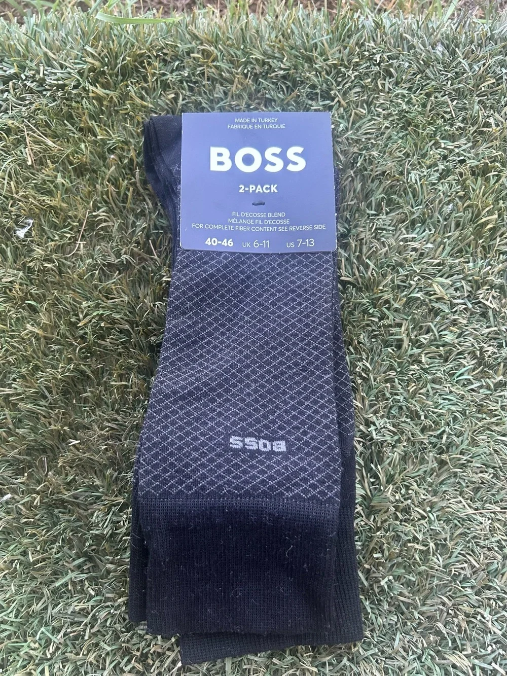 Men’s BOSS 2-Pack Fil d'Ecosse Blend Dress Socks One Size